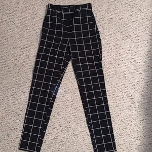 High Waisted Black Box patterned dress pants from forever 21